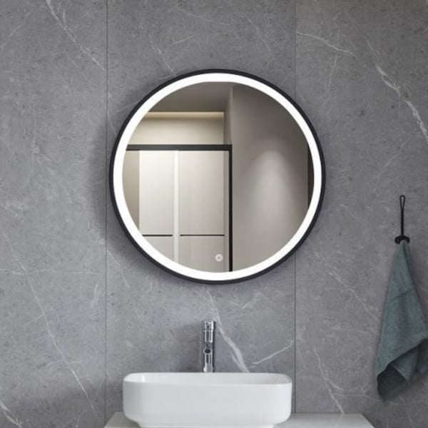 Καθρέπτης Omicron Black Led 60x60 cm 67-6061